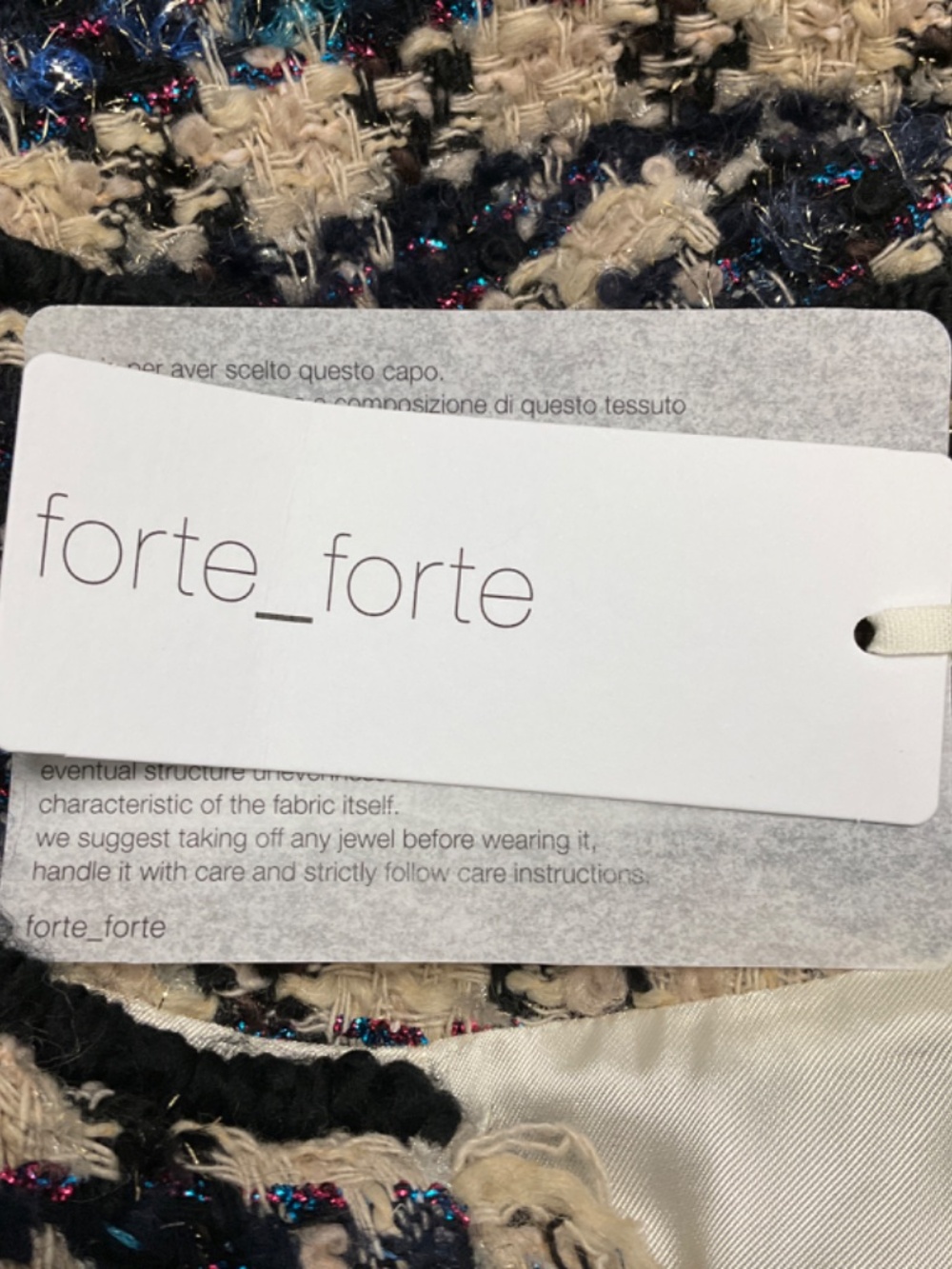 forte_forte Ink Multi Tweed Boxy Jacket - Picture 6 of 7